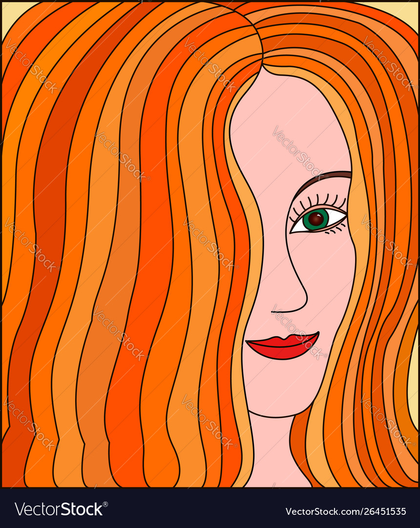 womans-face-with-ginger-hair-royalty-free-vector-image