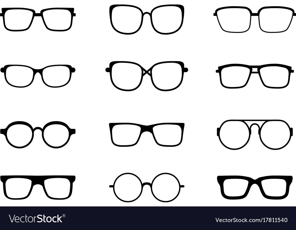 Black glasses Royalty Free Vector Image - VectorStock