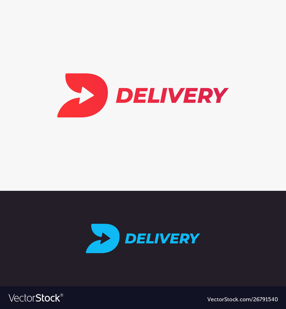 Delivery logo design letter d with arrow vector image Delivery logo design letter d with arrow