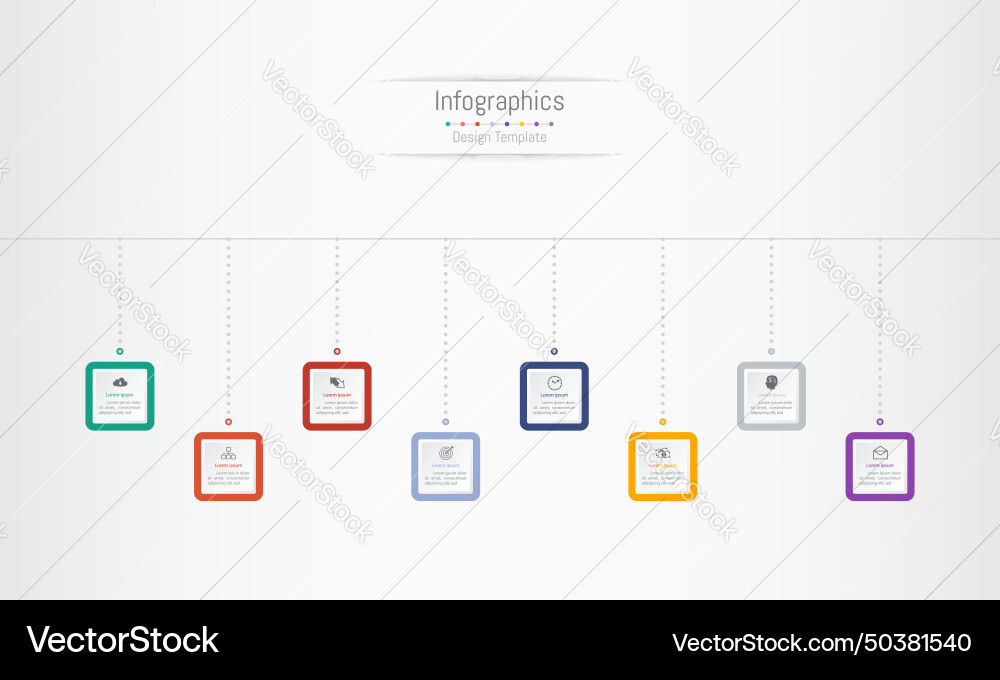 Infographic 8 options design elements Royalty Free Vector