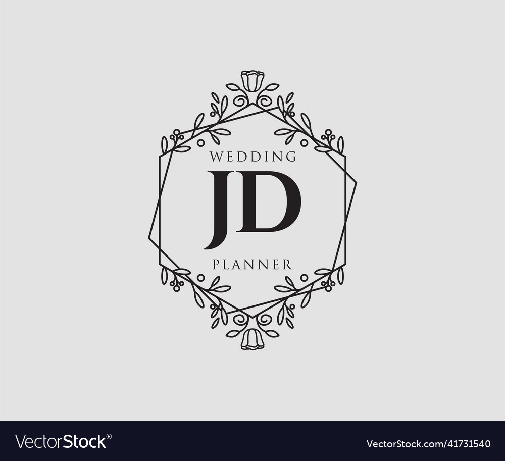 Jd initials letter wedding monogram logos Vector Image