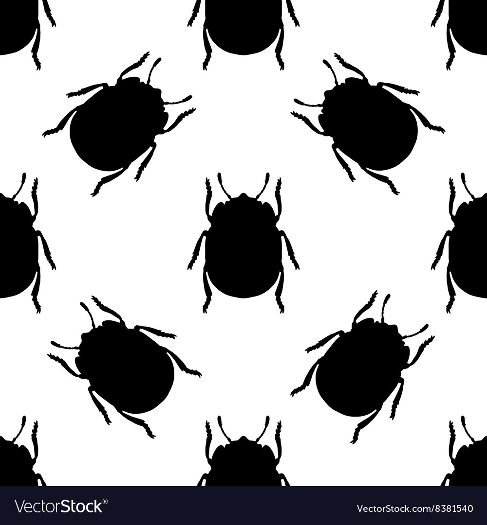 Seamless pattern with colorado potato beetle Vector Image