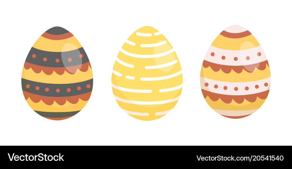 Set easter eggs collection Royalty Free Vector Image