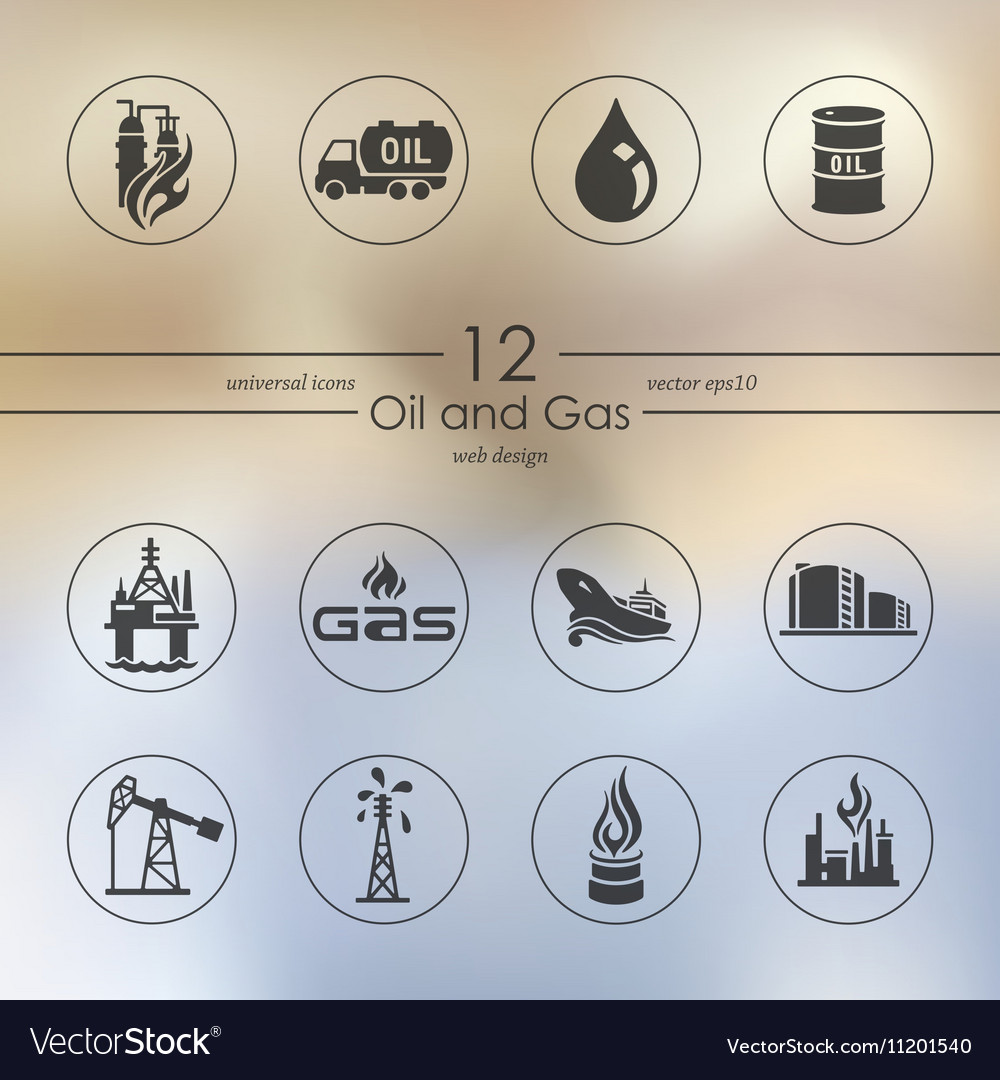 Set of oil and gas icons Royalty Free Vector Image