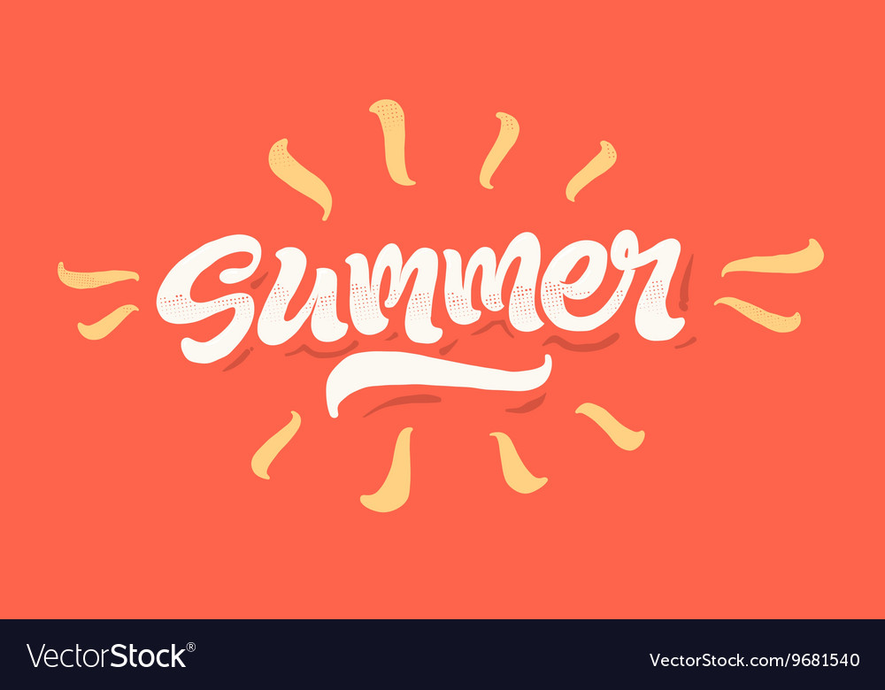 Summer time lettering logo Royalty Free Vector Image