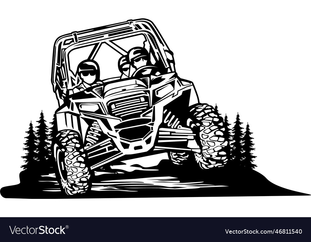 Utv offroading social club logo design Royalty Free Vector