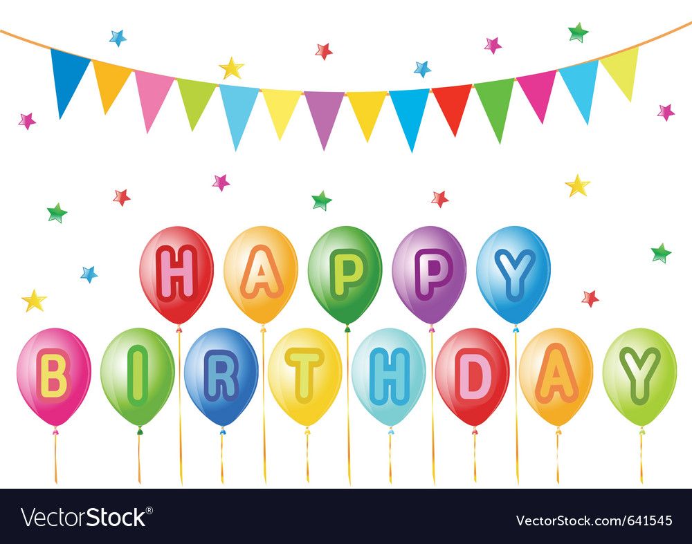 Birthday balloons Royalty Free Vector Image - VectorStock