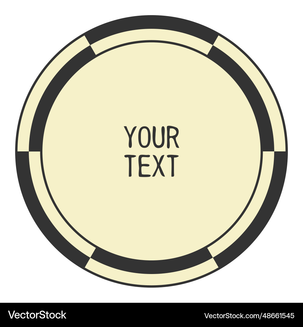 Checkered frame circle shape background black Vector Image