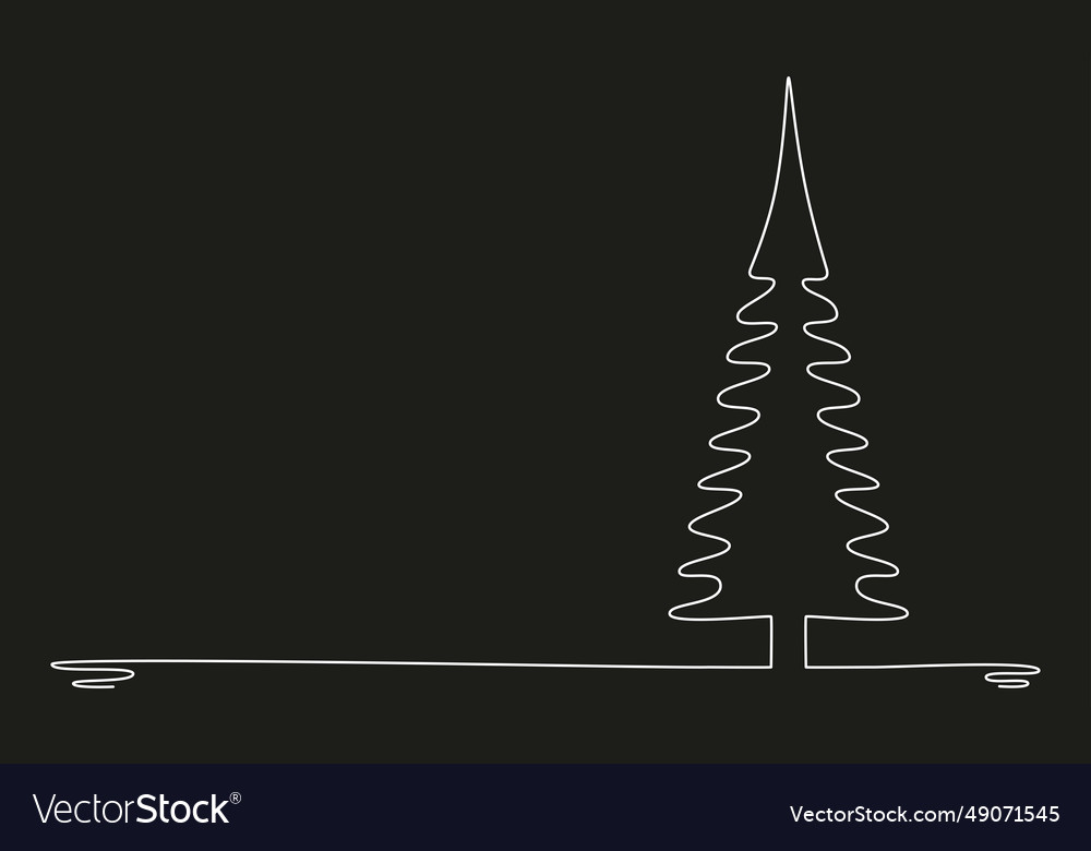 Christmas tree - hand drawing one single Vector Image