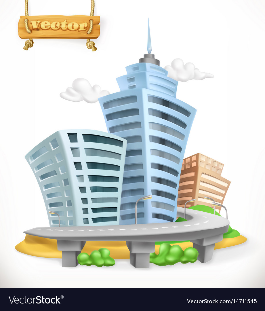 City 3d icon Royalty Free Vector Image - VectorStock