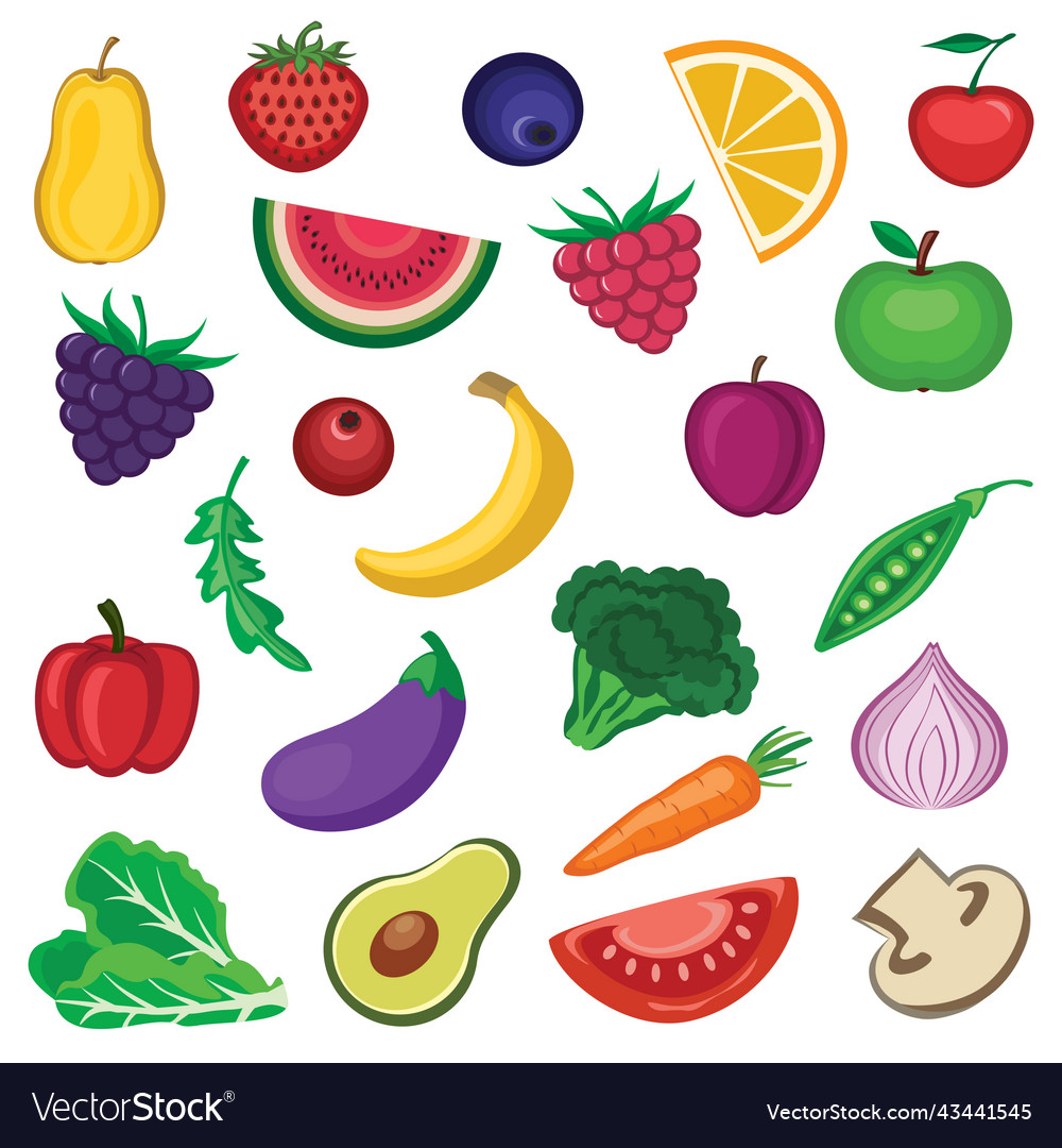 Fruits and vegetables Royalty Free Vector Image