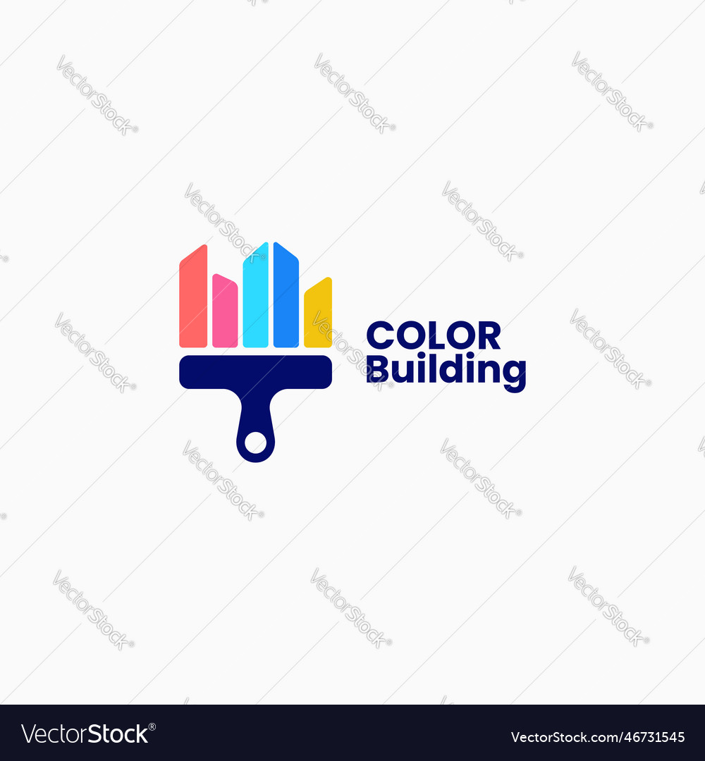 Logo color building simple mascot style Royalty Free Vector