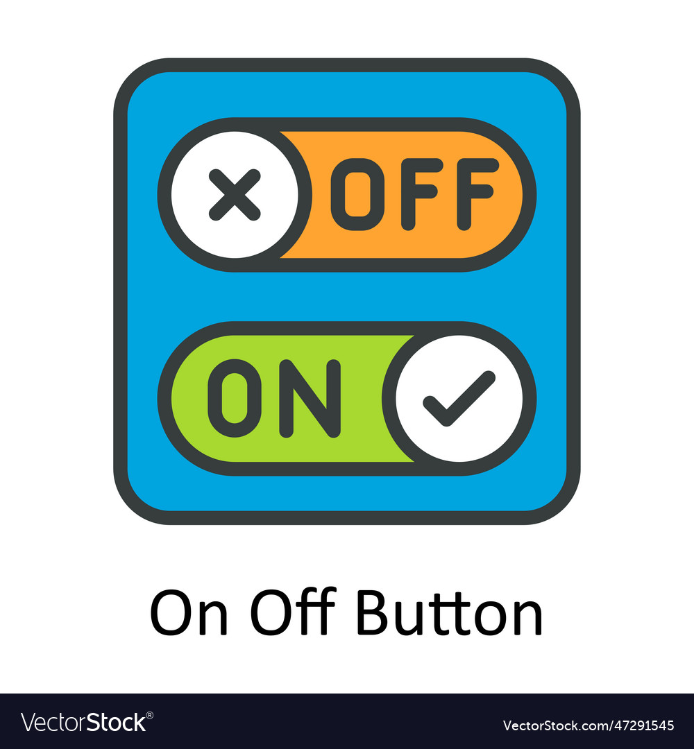 On off button fill outline icon design illu Vector Image