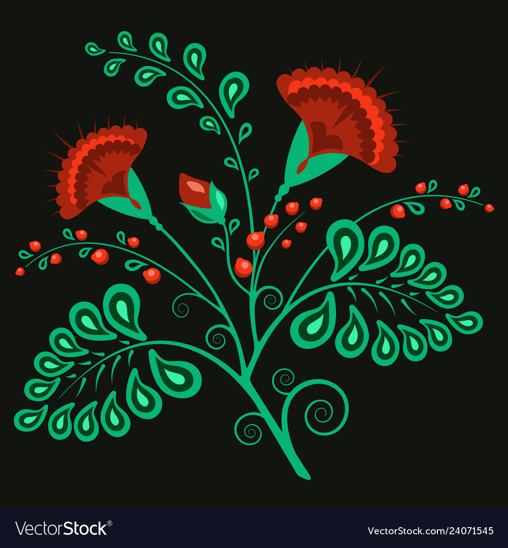 Russian floral traditional ornamental pattern Vector Image