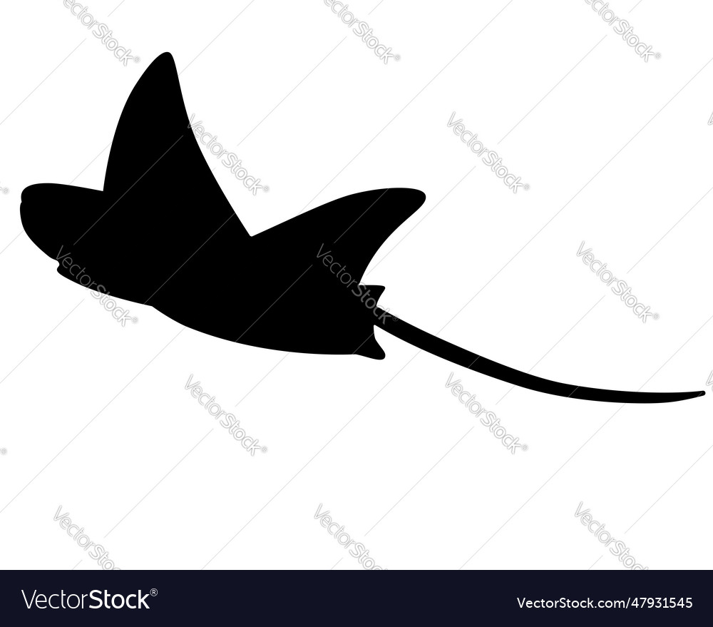 Stingray sea animal silhouette Royalty Free Vector Image