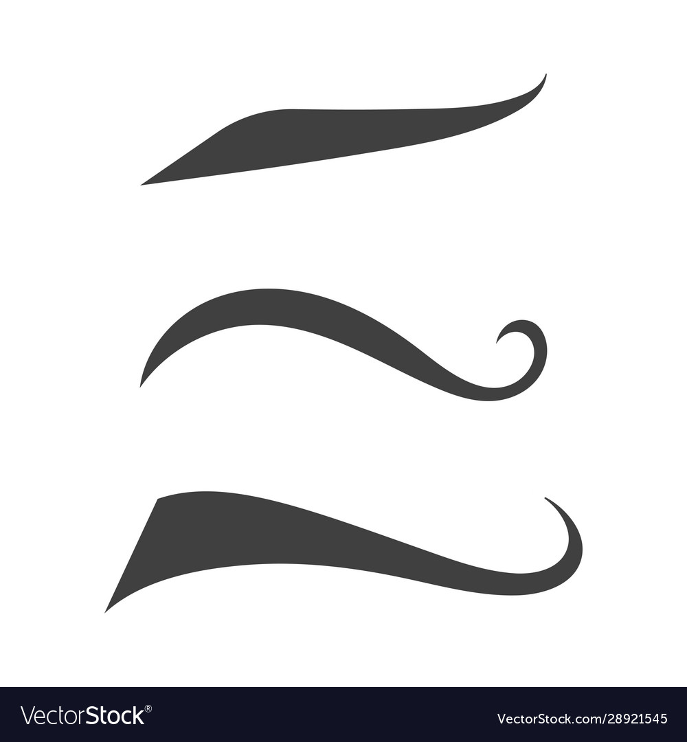 Swoosh tails retro swooshes typography curly Vector Image