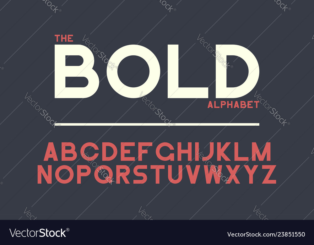 Bold font vector image Bold font