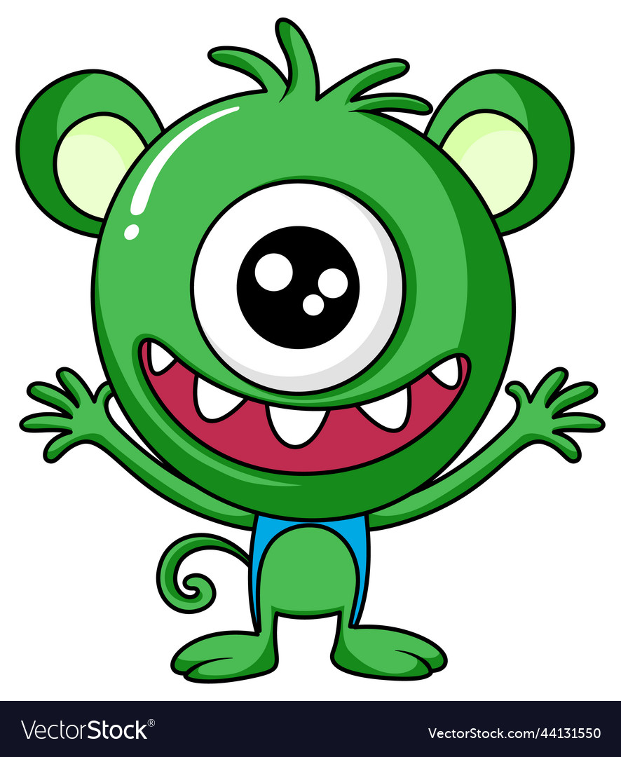 Cute One Eyed Monster Character Royalty Free Vector Image