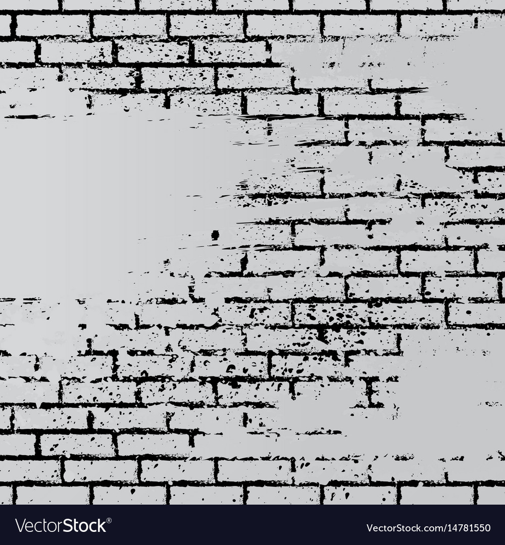 Gray grunge brick wall Royalty Free Vector Image