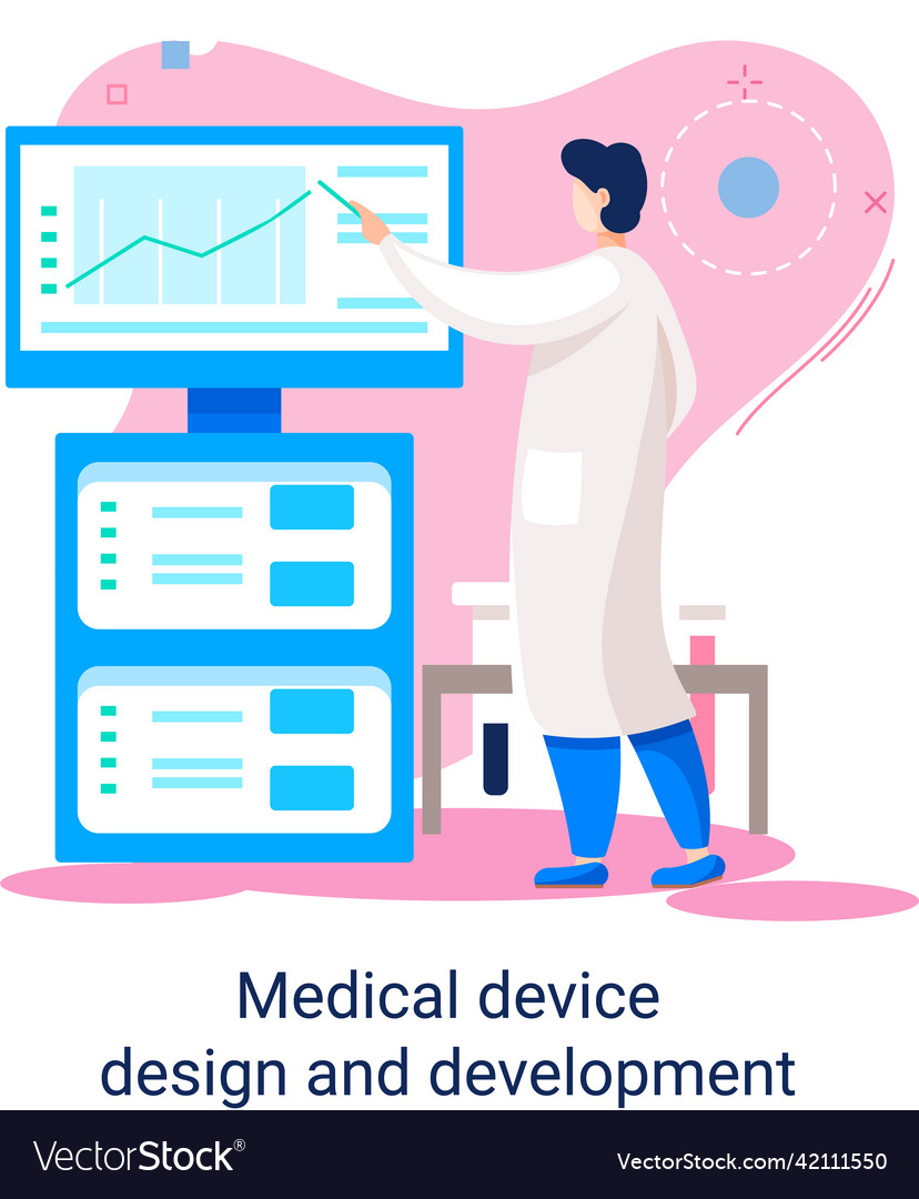 Medical device design and development banner Vector Image