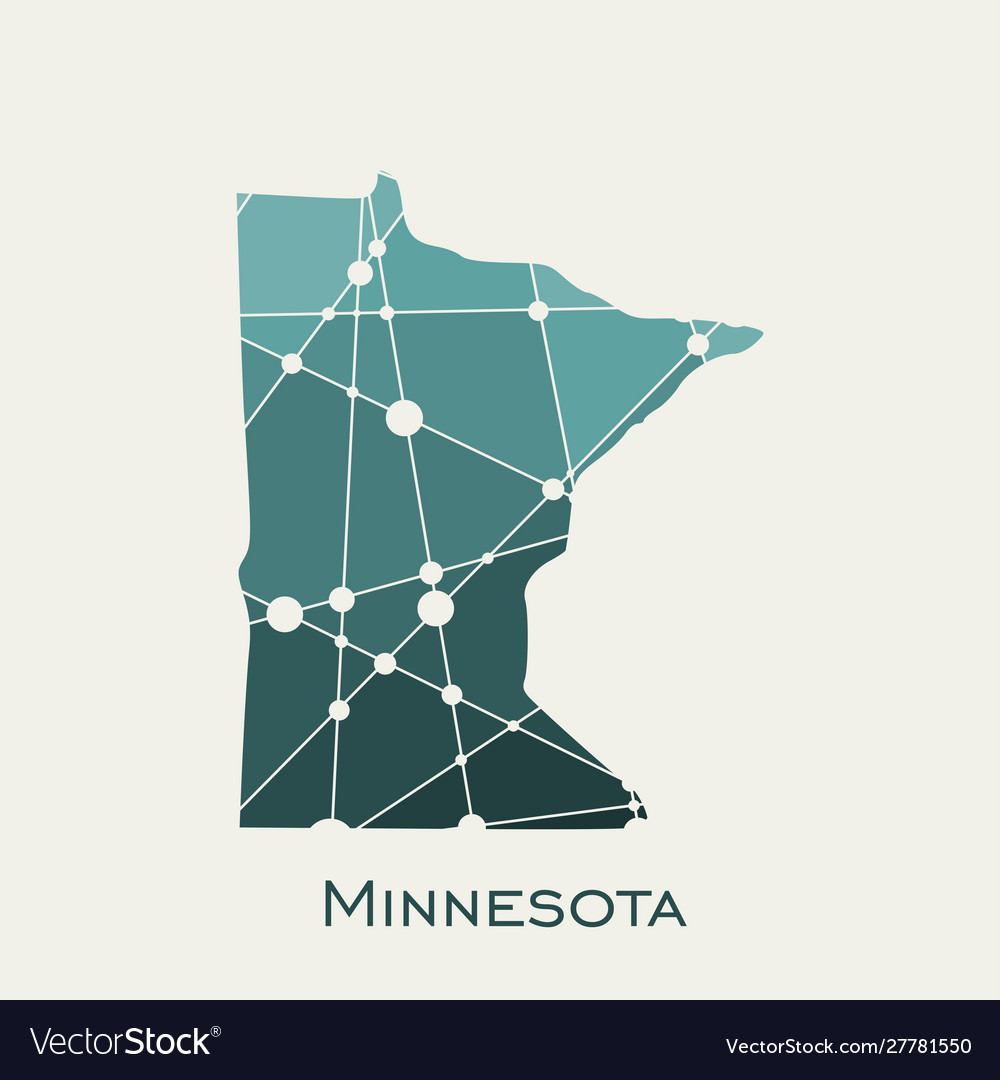 Minnesota state map Royalty Free Vector Image - VectorStock