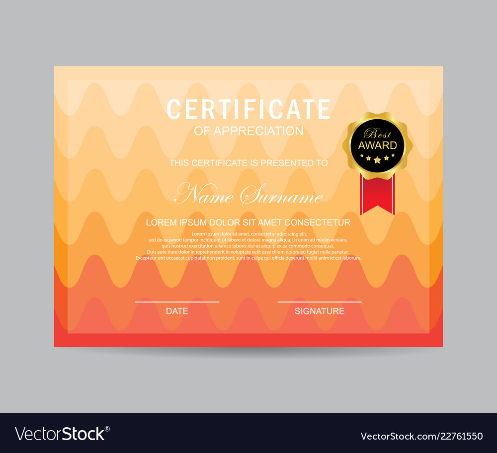 Modern certificate template Royalty Free Vector Image