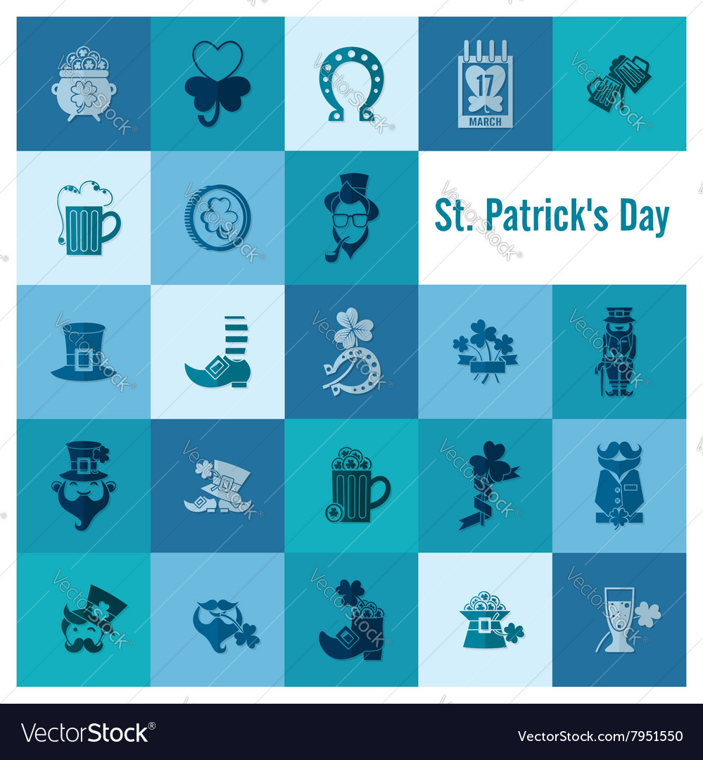 Saint patricks day icon set Royalty Free Vector Image