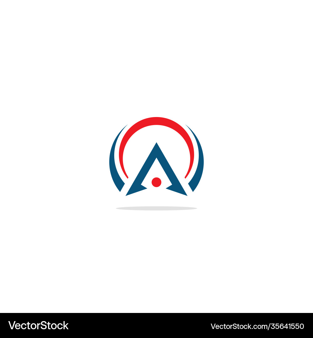 Triangle a initial round logo Royalty Free Vector Image