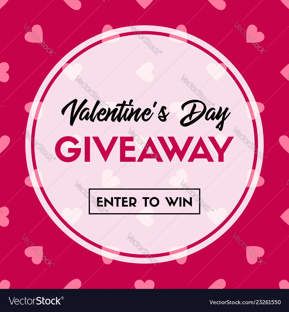 Valentines Day Giveaway Banner Template Royalty Free Vector