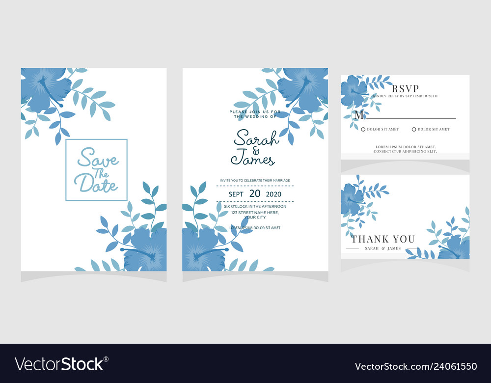 Wedding invitation card template Royalty Free Vector Image