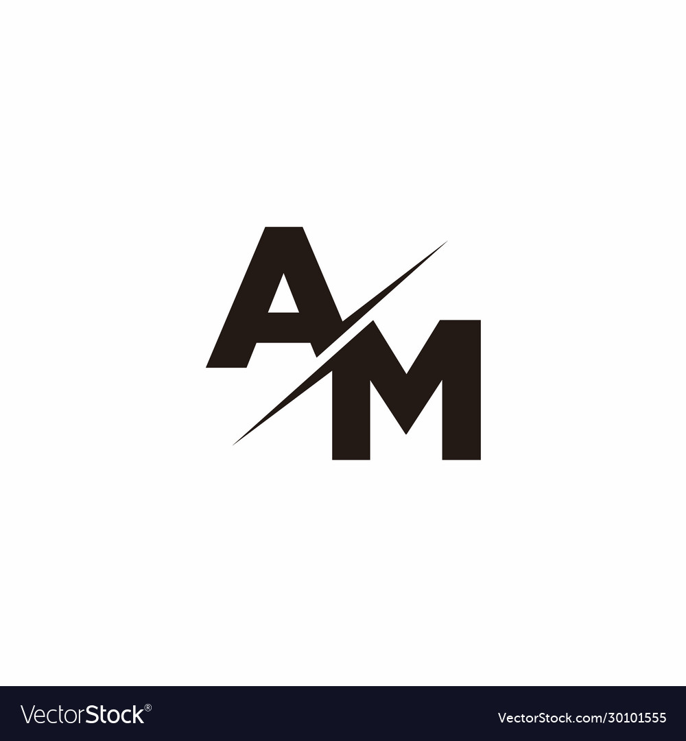 Am logo letter monogram slash with modern Vector Image