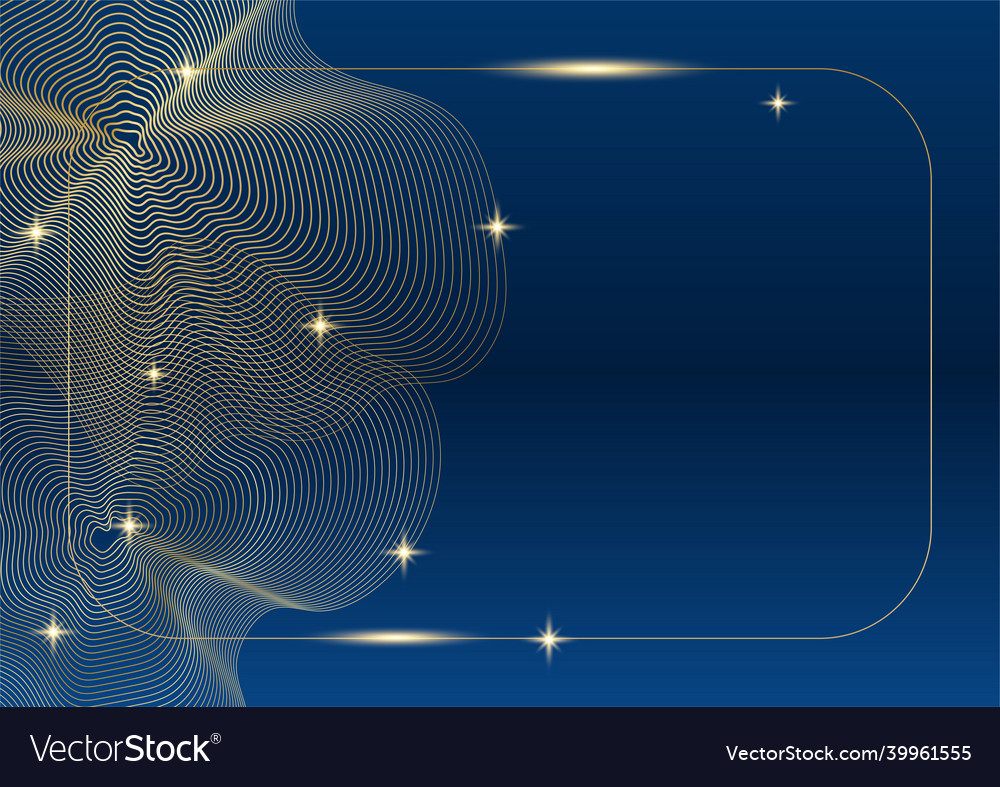 Blue and gold abstract business presentation Vector Image