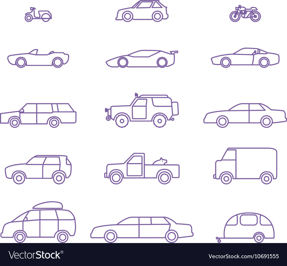 Car type icon set Royalty Free Vector Image - VectorStock