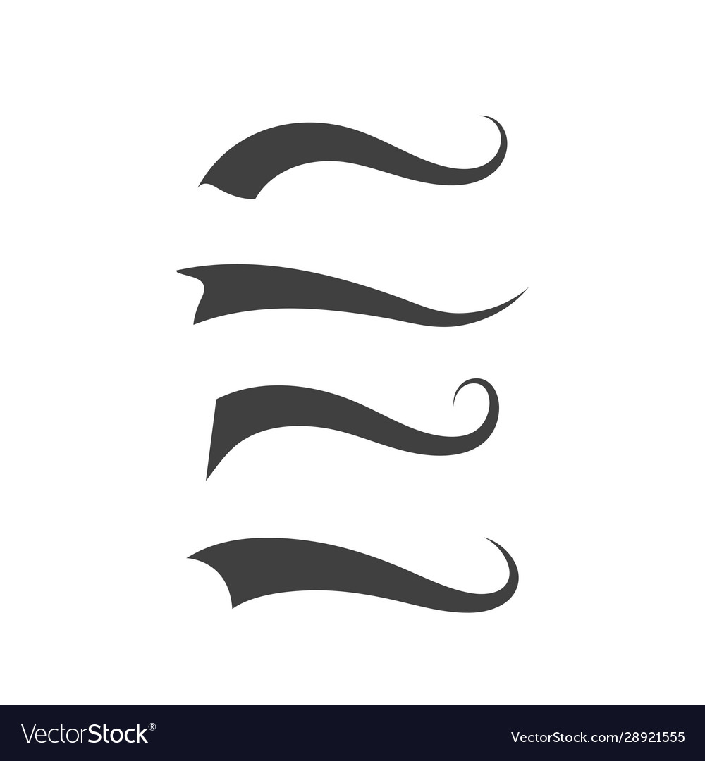 Swash and swooshes tails typography set brush Vector Image