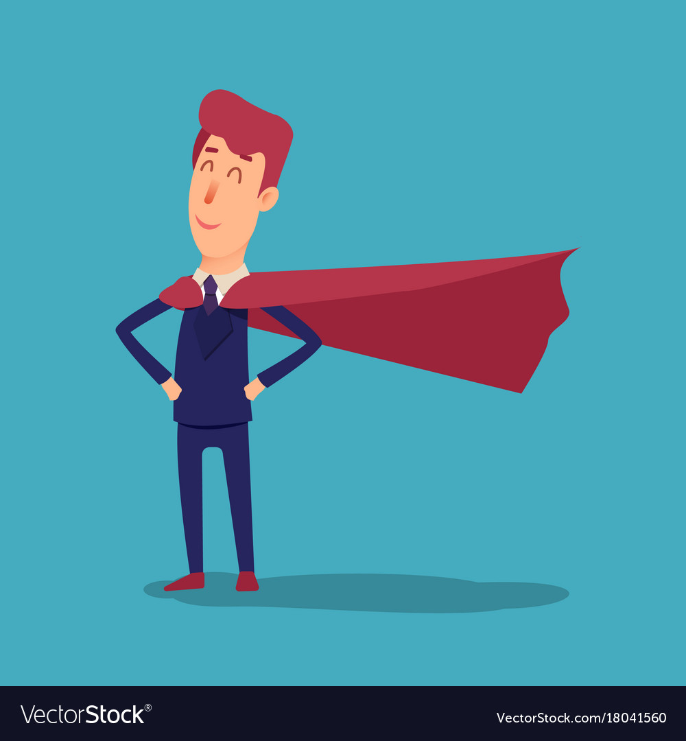 Cartoon successful businessman superhero in suit Vector Image Cartoon successful businessman superhero in suit Vector Image