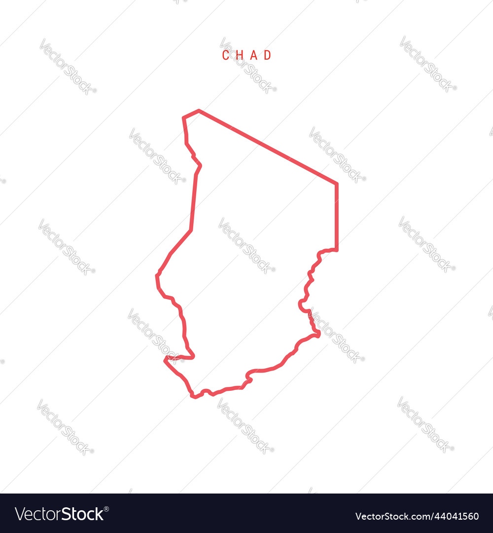 Chad Editable Outline Map Royalty Free Vector Image