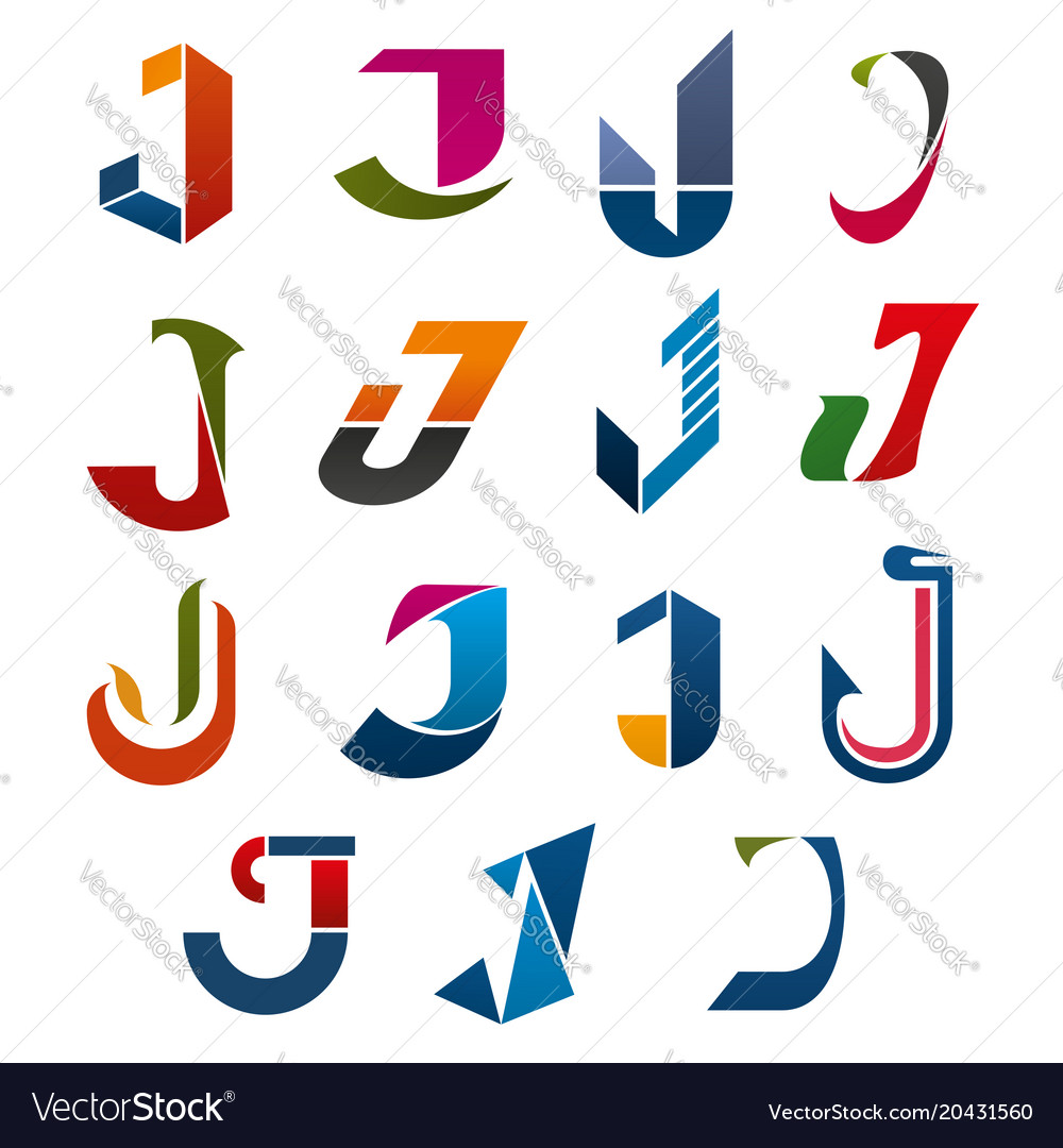 J letter icons template company brand name Vector Image