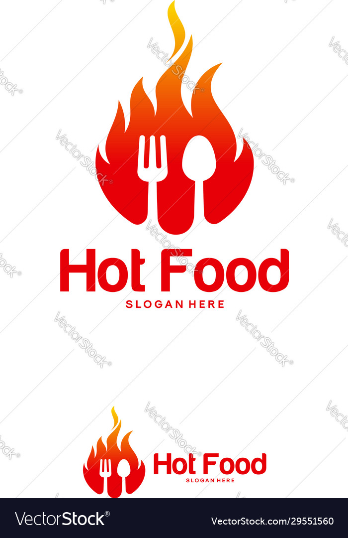 Spicy Food Logo Template Hot Fire Royalty Free Vector Image 9738