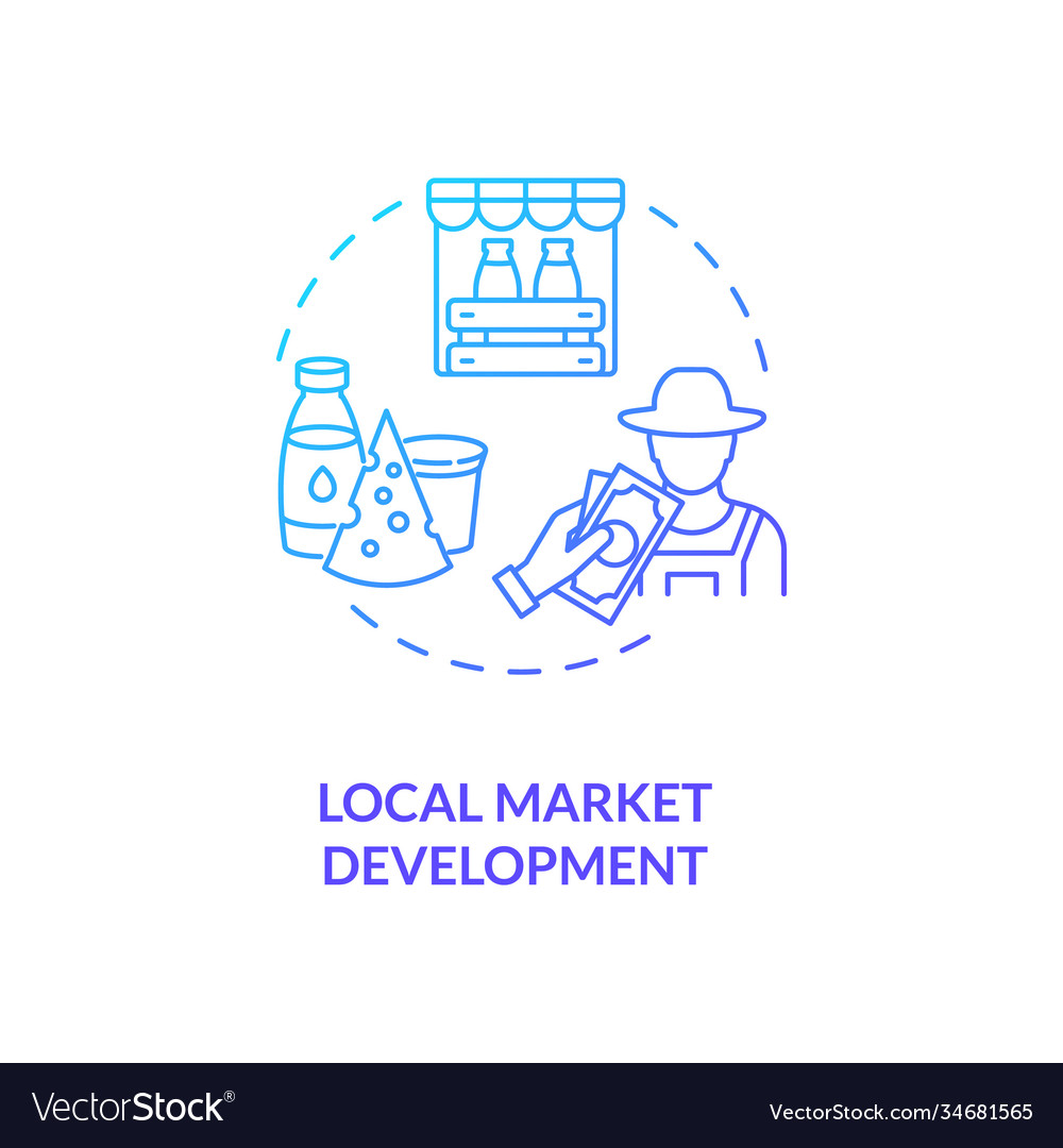 Local market development blue gradient concept Vector Image