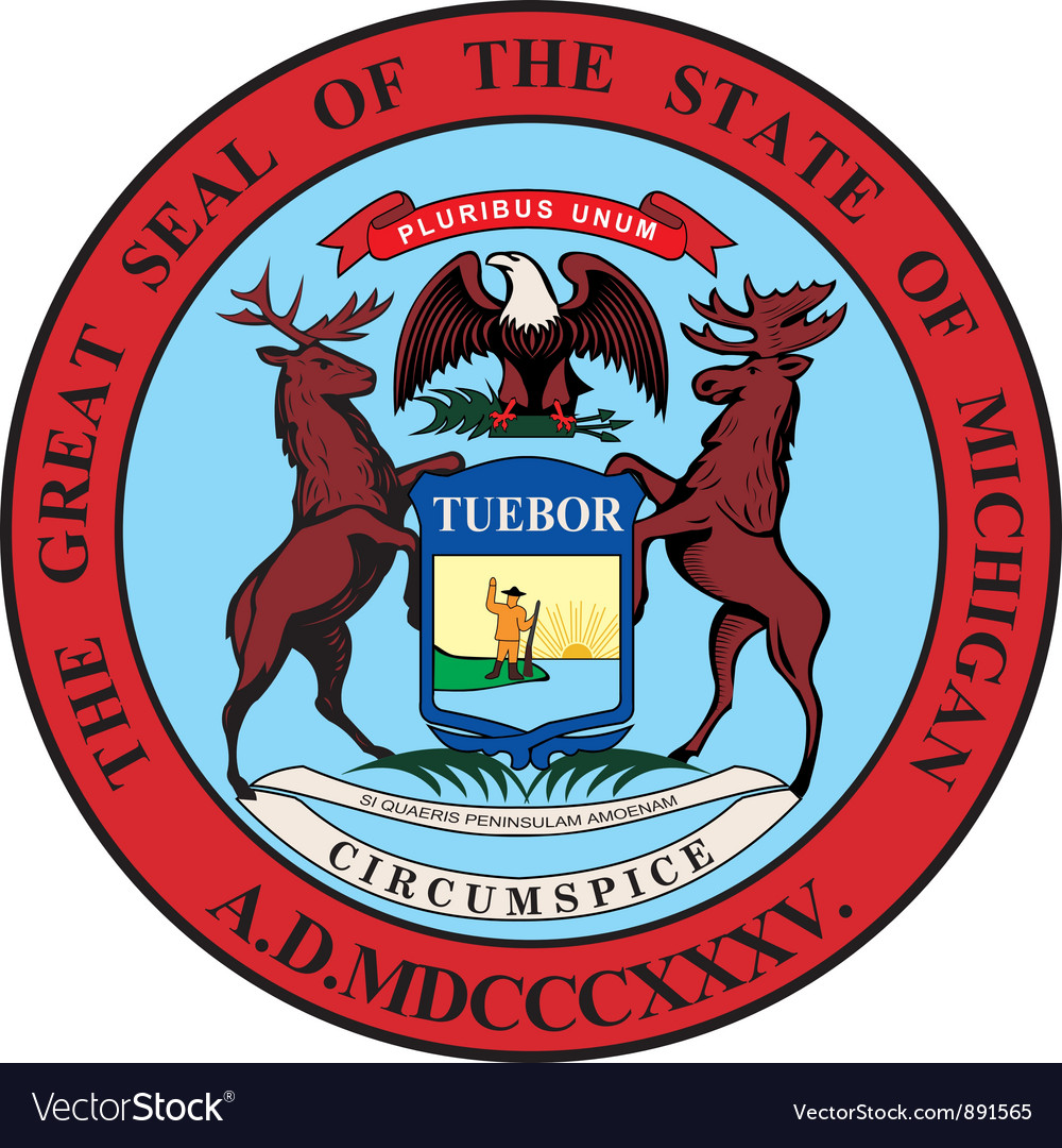Michigan Seal Royalty Free Vector Image VectorStock