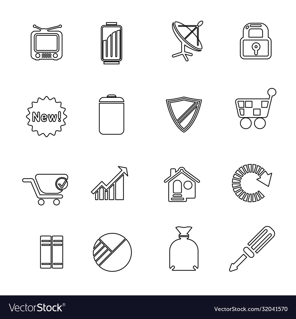 Icons black and white online store icon Royalty Free Vector
