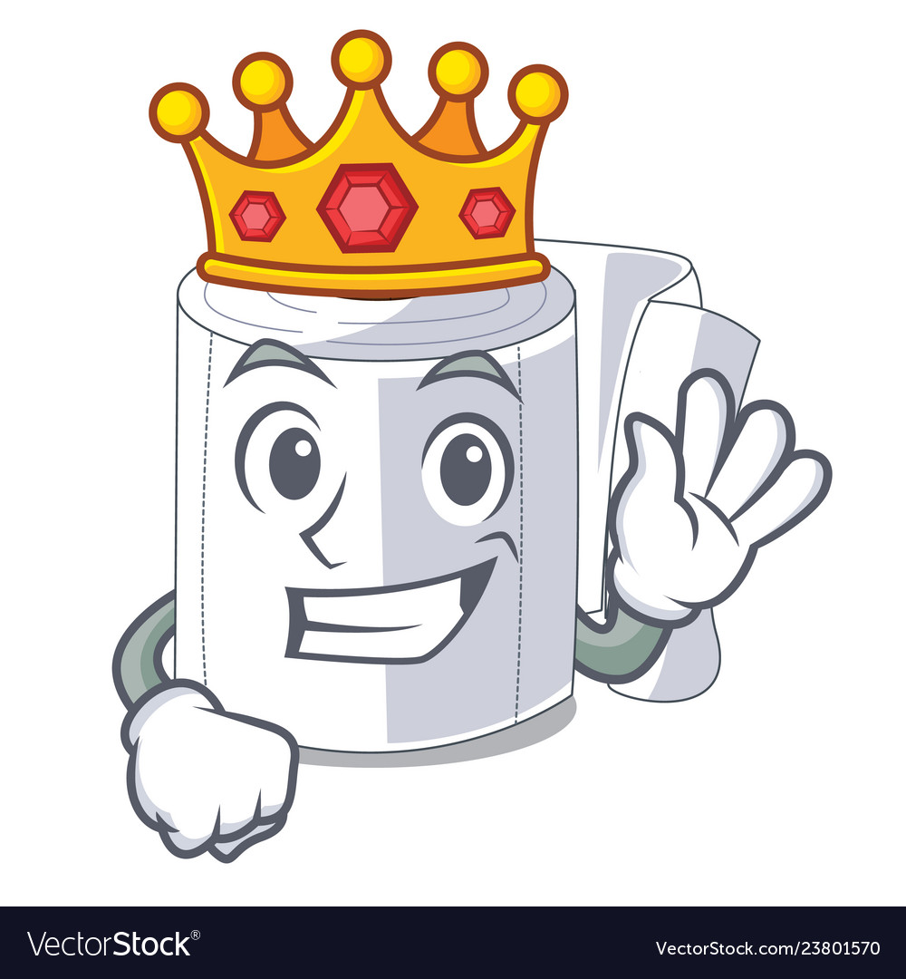 King toilet paper isolated with cartoons Vector Image