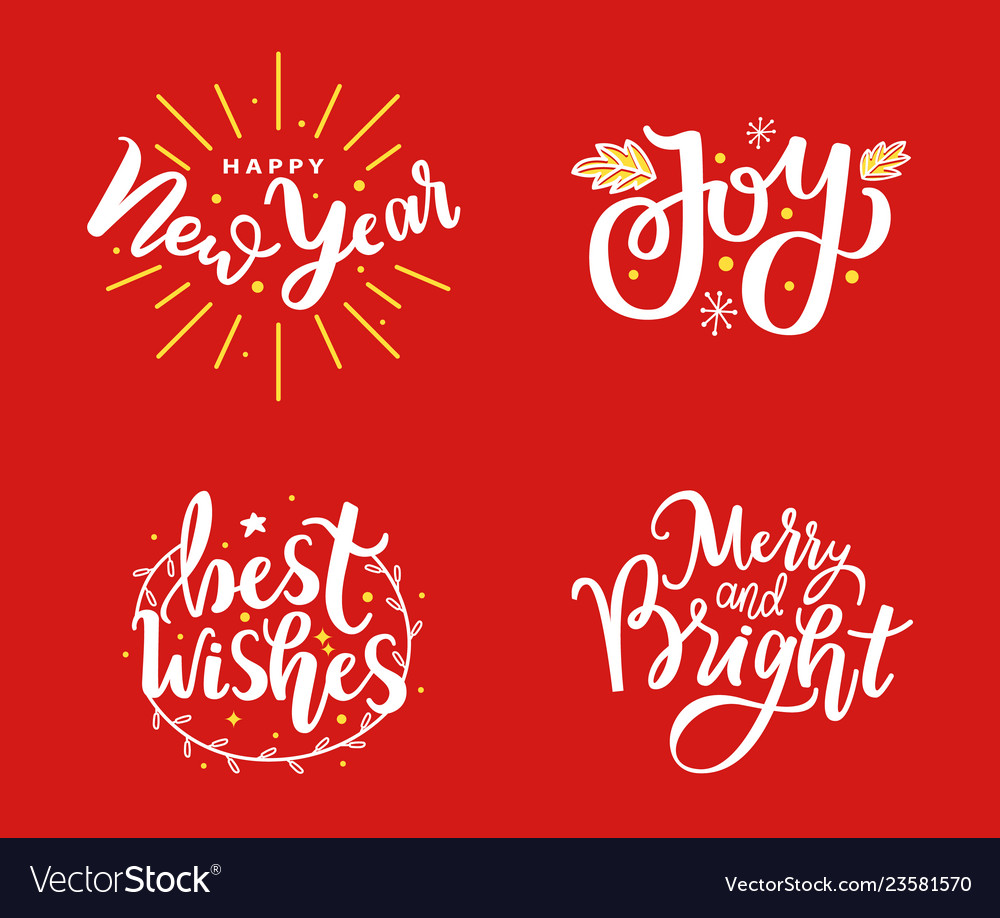 New year joy and best wishes merry holidays Vector Image