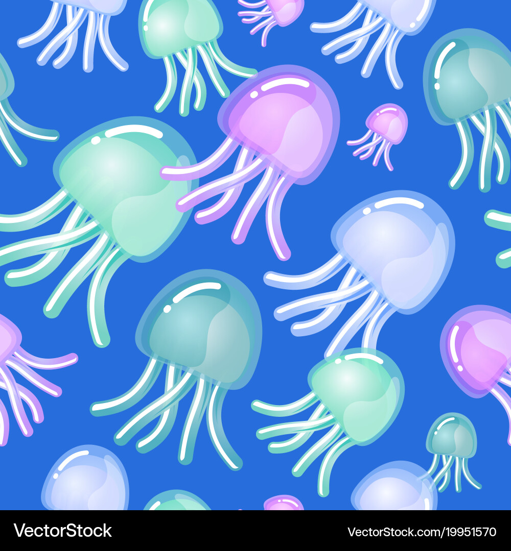 Jellyfish Fish Pattern Seamless pattern jelly fish Royalty Free Vector Image