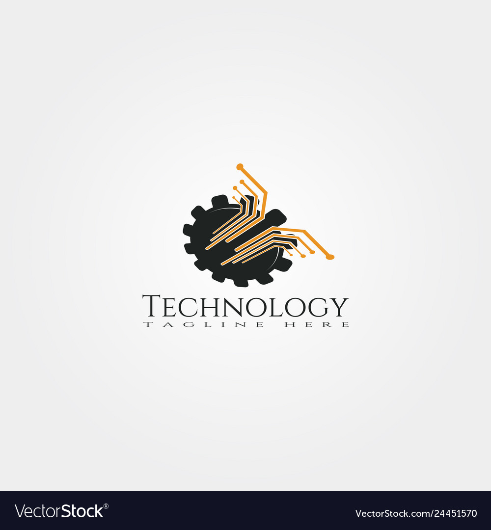 Technology icon template creative logo design Vector Image