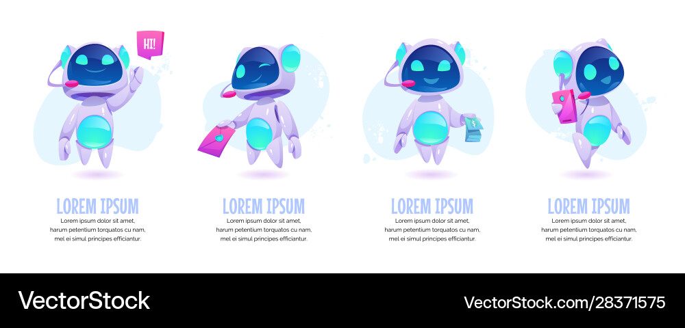 Chat bot banners set future marketing innovation Vector Image