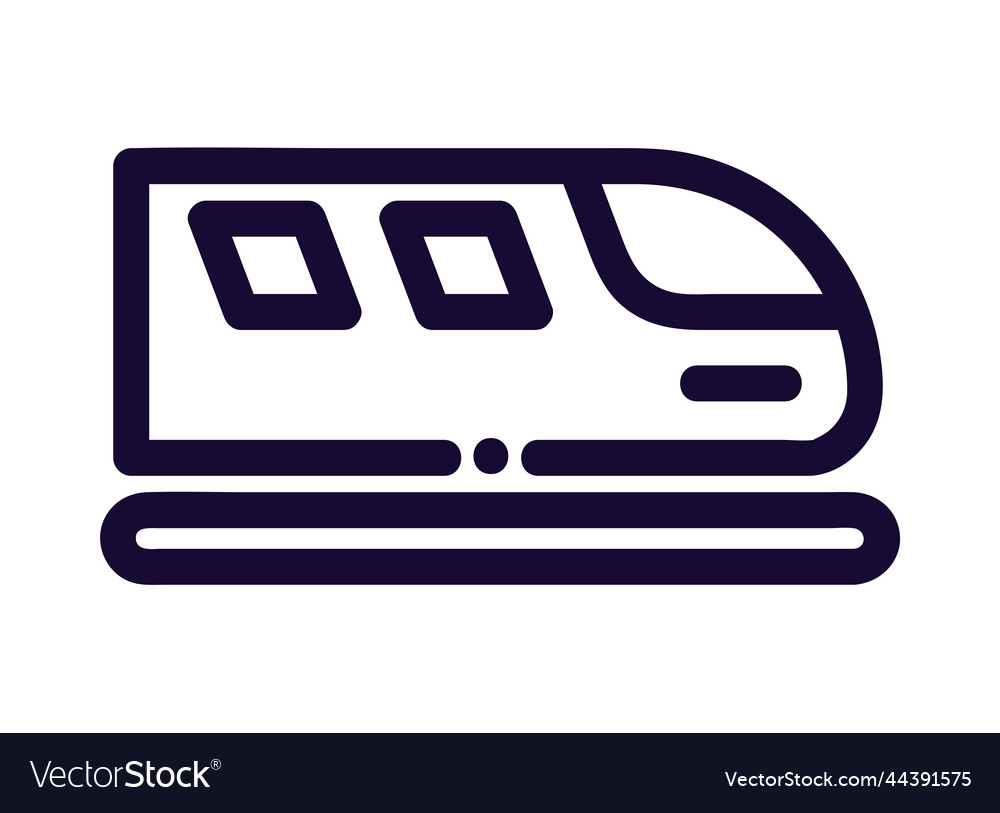 Linear transport metro train Royalty Free Vector Image