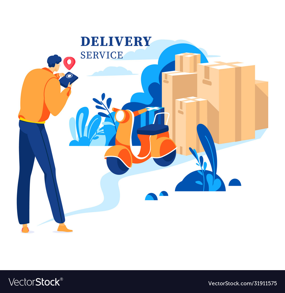 Online delivery service express order Royalty Free Vector