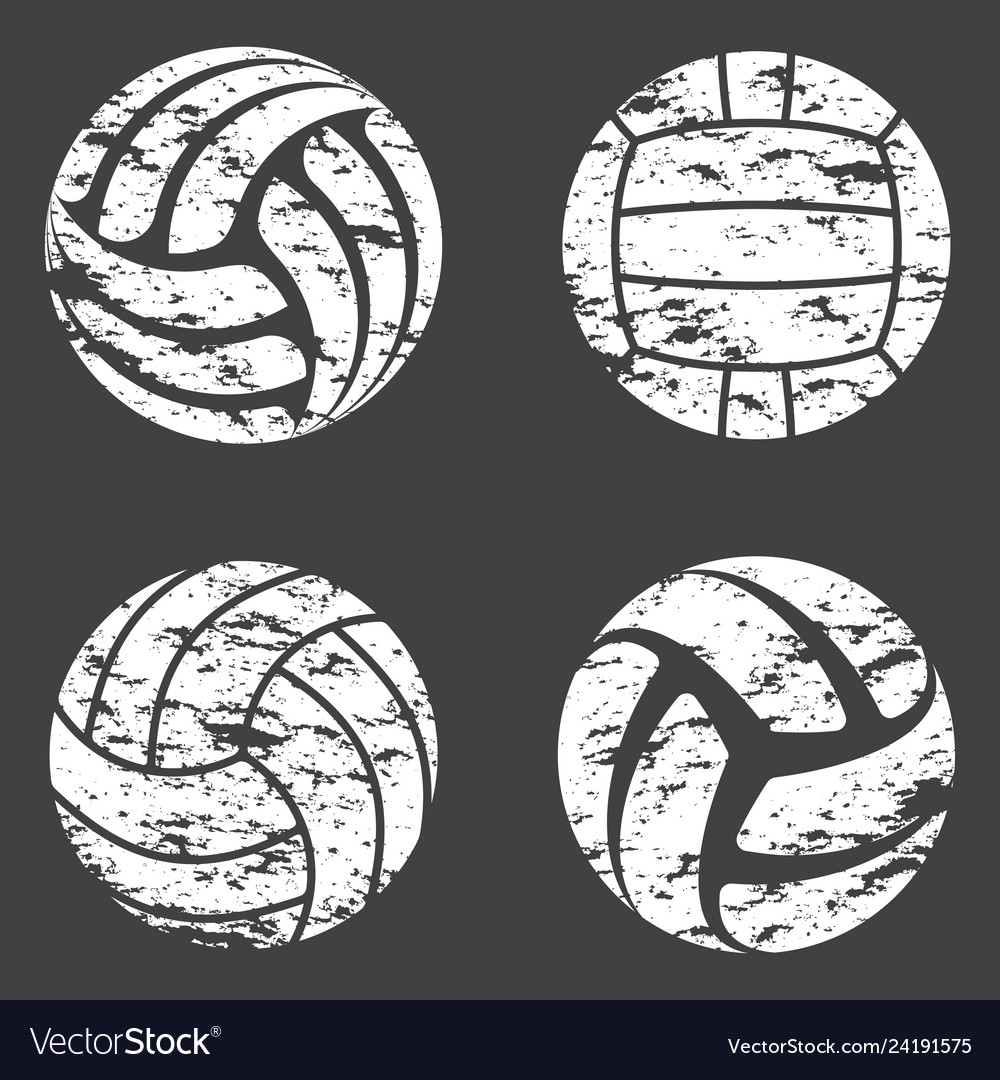 Volleyball grunge set royalty free vector image