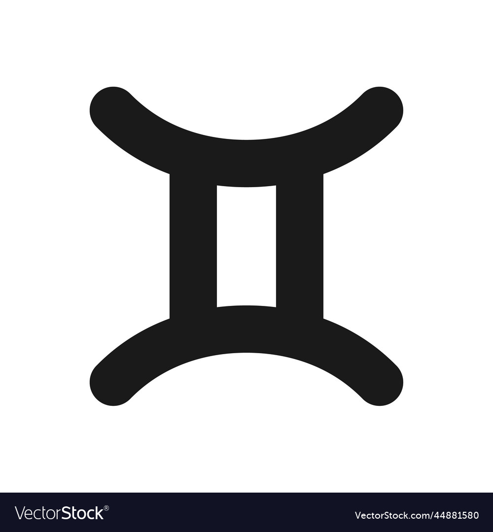 Gemini black glyph icon Royalty Free Vector Image